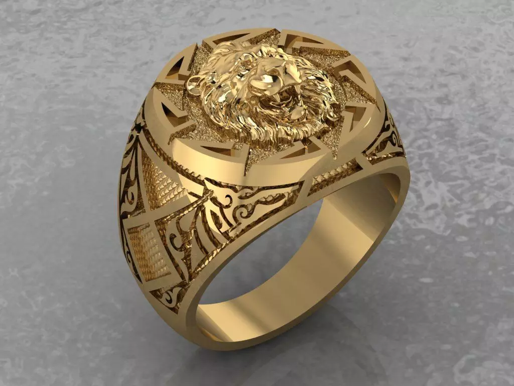 Lion Ring 3D print model_0