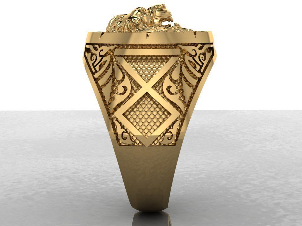 Lion Ring 3D print model_4