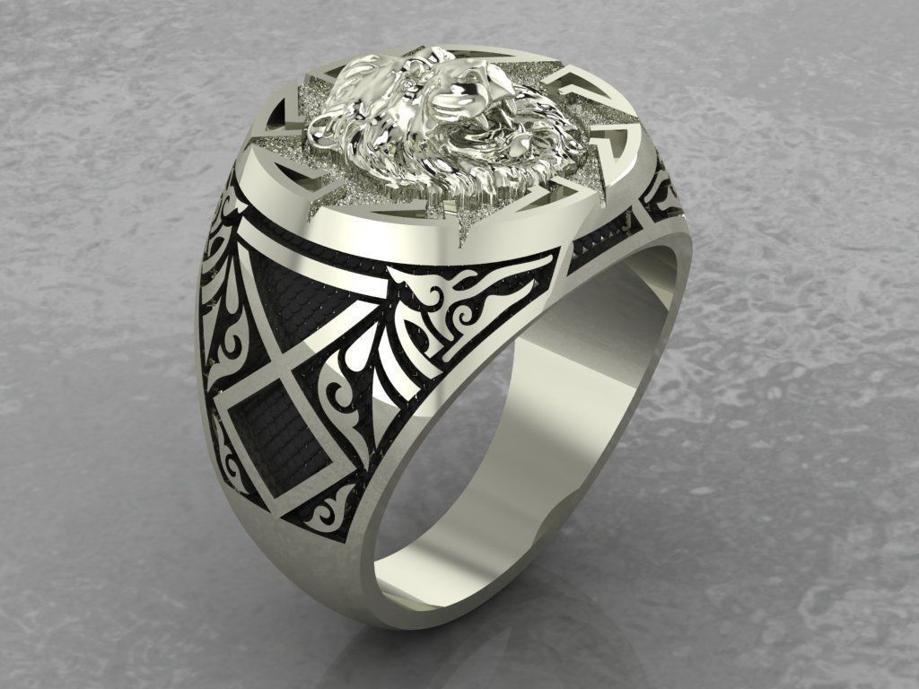 Lion Ring 3D print model_7