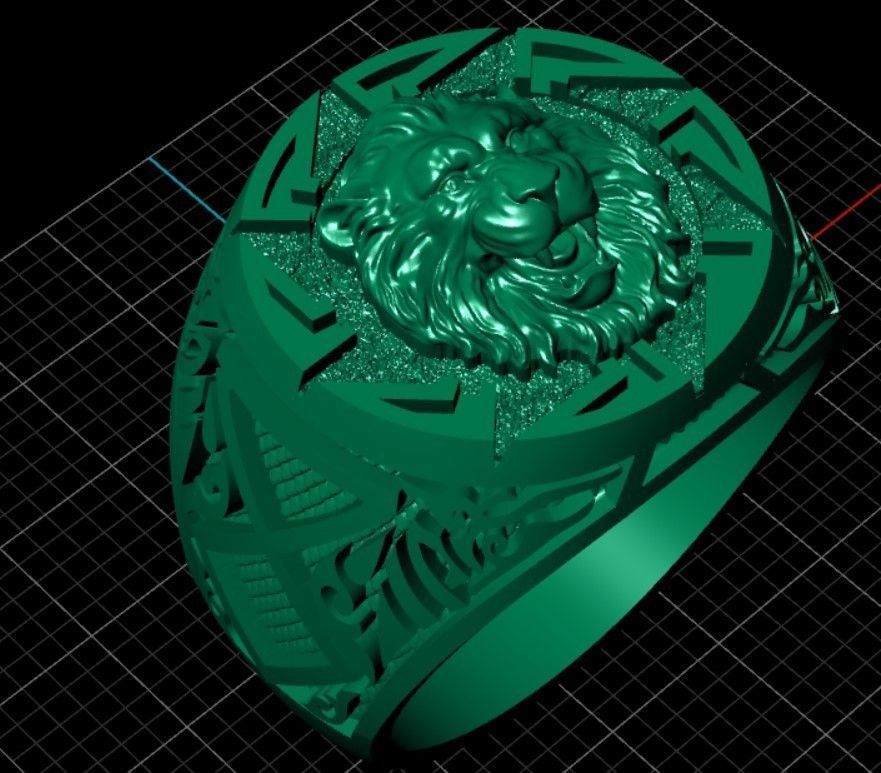 Lion Ring 3D print model_11
