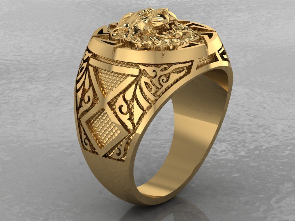 Lion Ring 3D print model_2