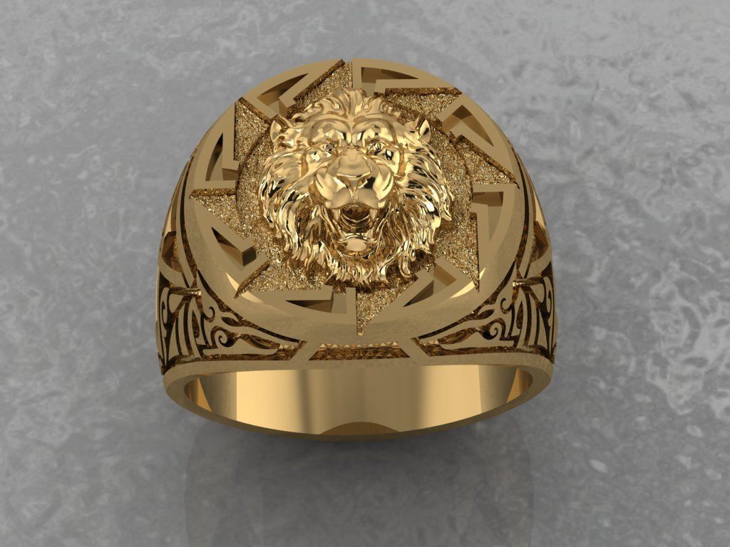 Lion Ring 3D print model_1