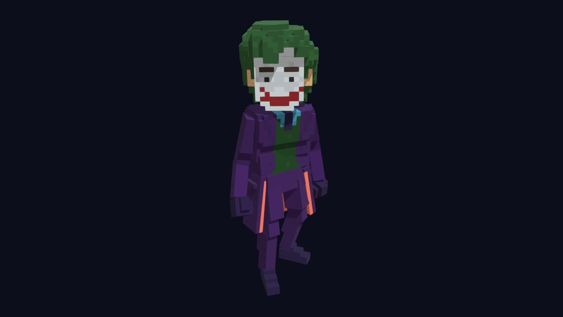 Joker Character - 3D Voxel Model Low-poly 3D model_2