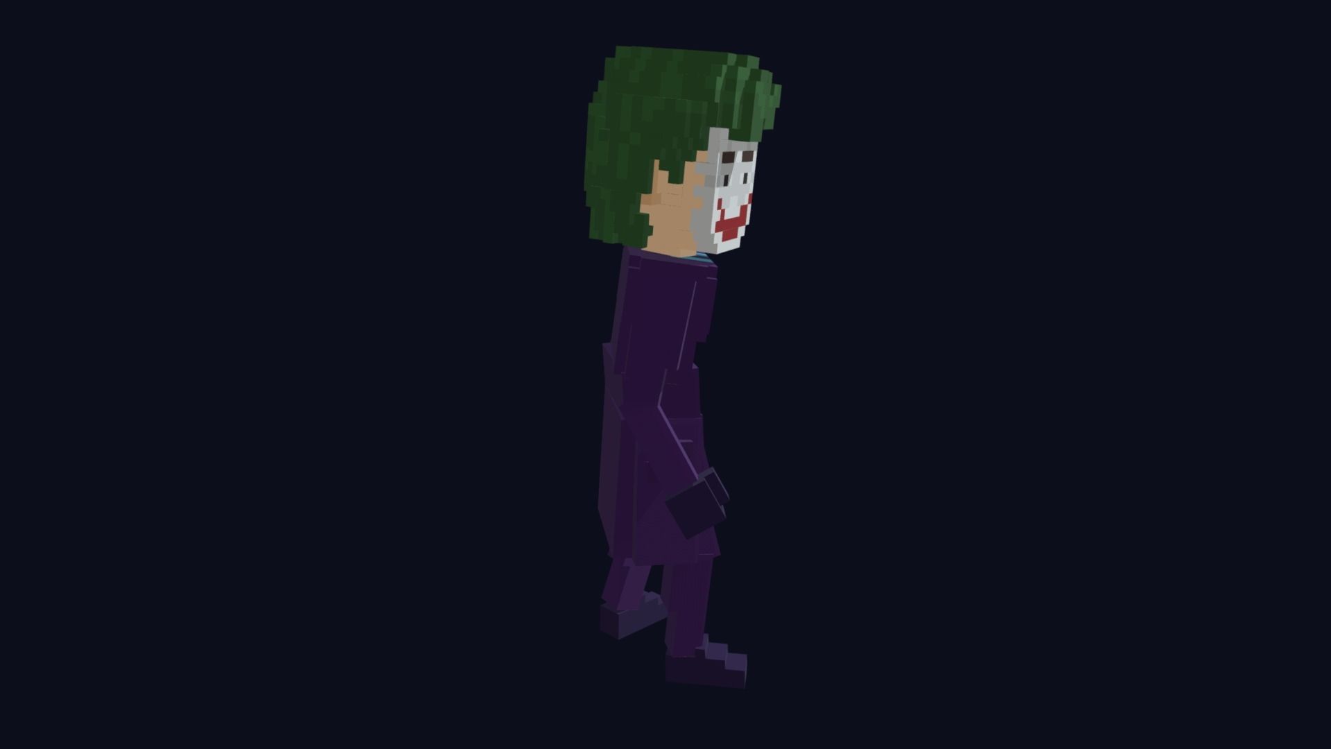 Joker Character - 3D Voxel Model Low-poly 3D model_5