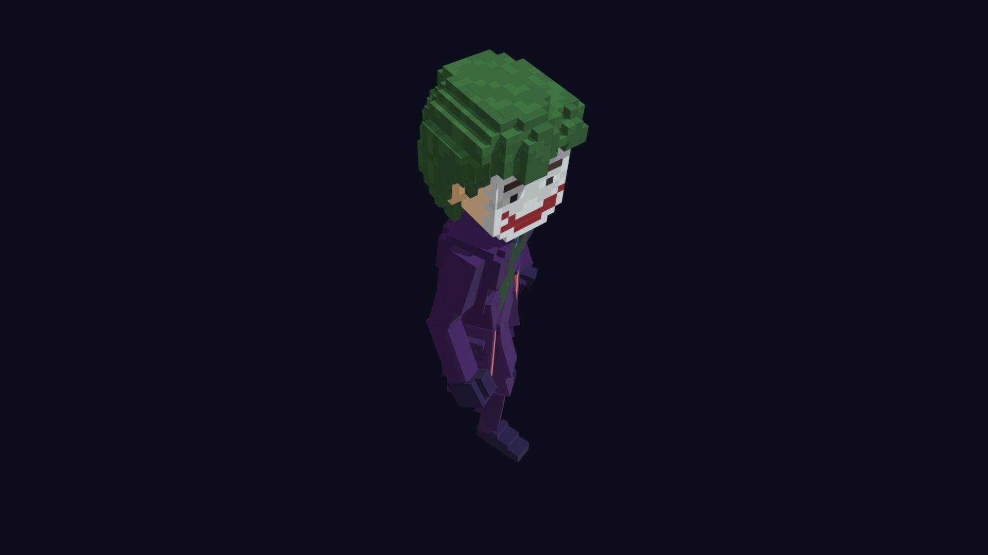 Joker Character - 3D Voxel Model Low-poly 3D model_6