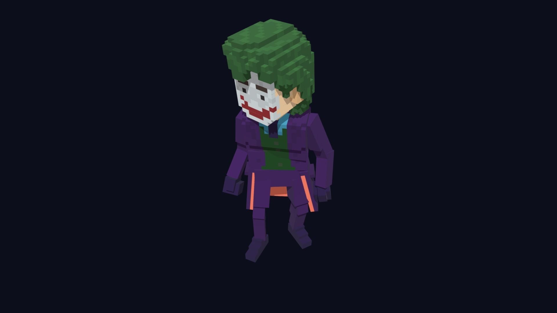 Joker Character - 3D Voxel Model Low-poly 3D model_7