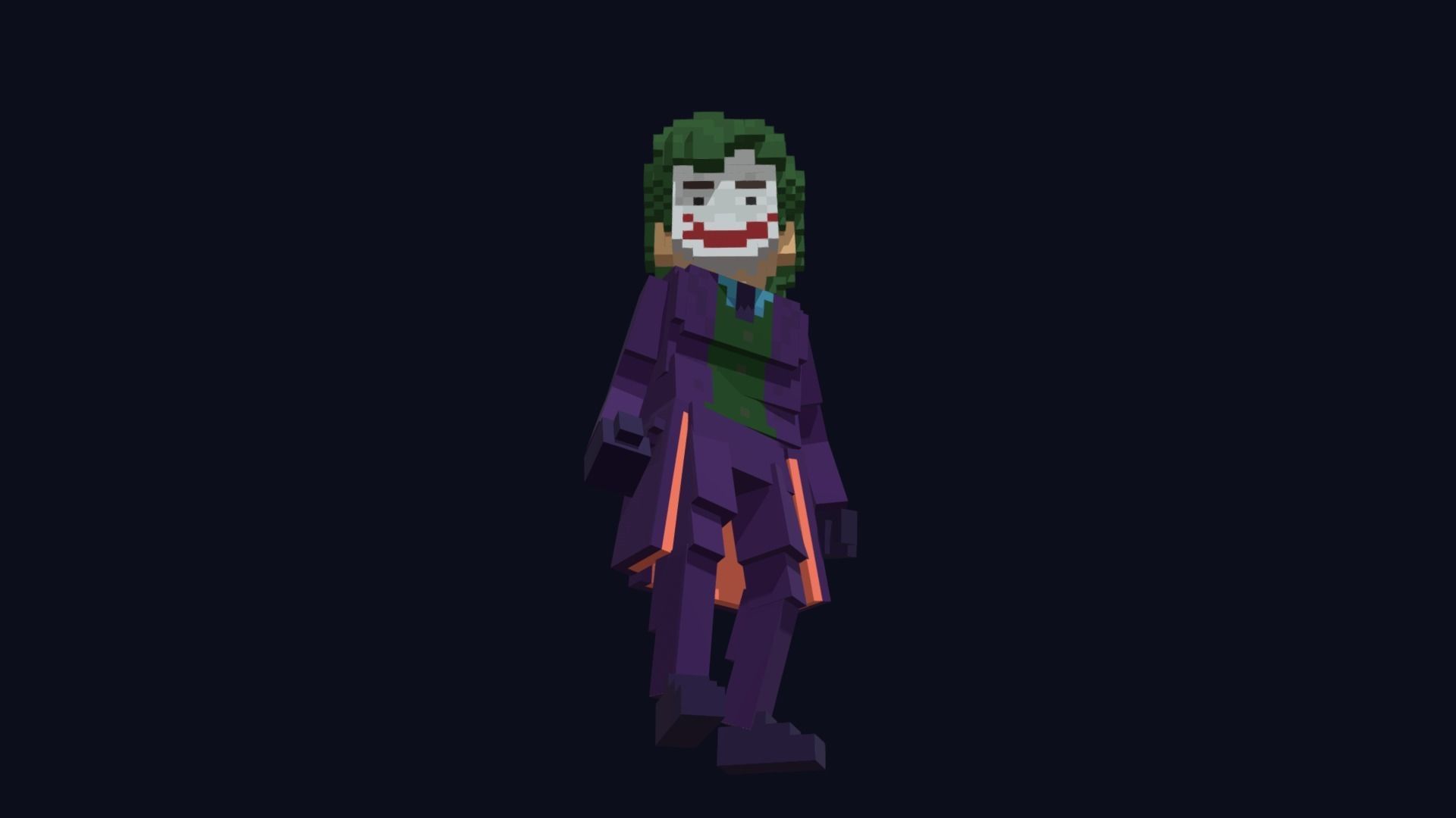 Joker Character - 3D Voxel Model Low-poly 3D model_8