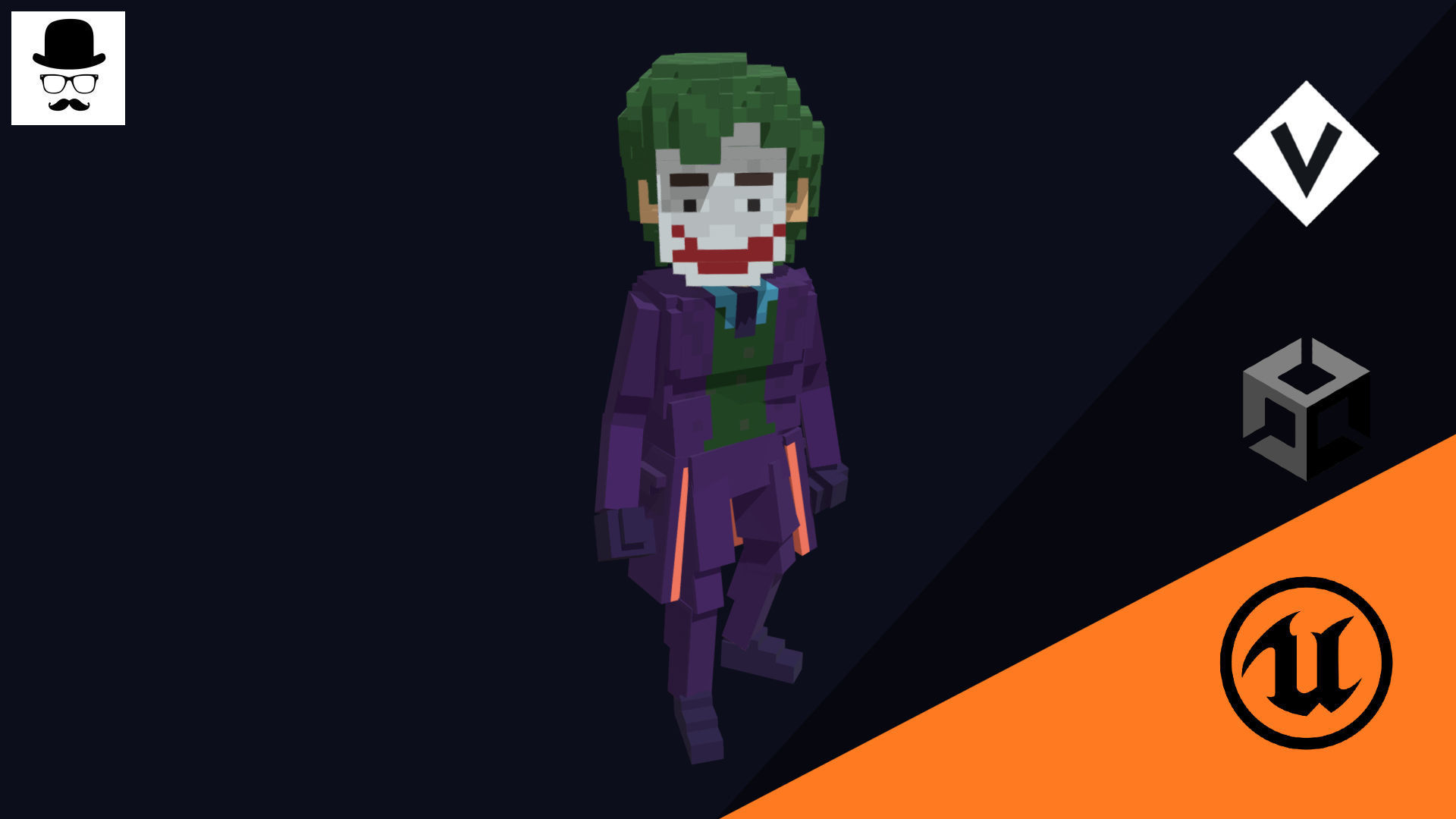 Joker Character - 3D Voxel Model Low-poly 3D model_10