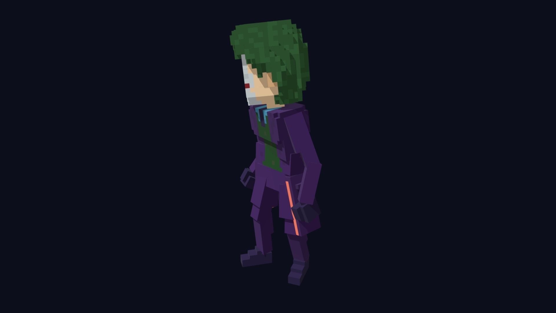 Joker Character - 3D Voxel Model Low-poly 3D model_3