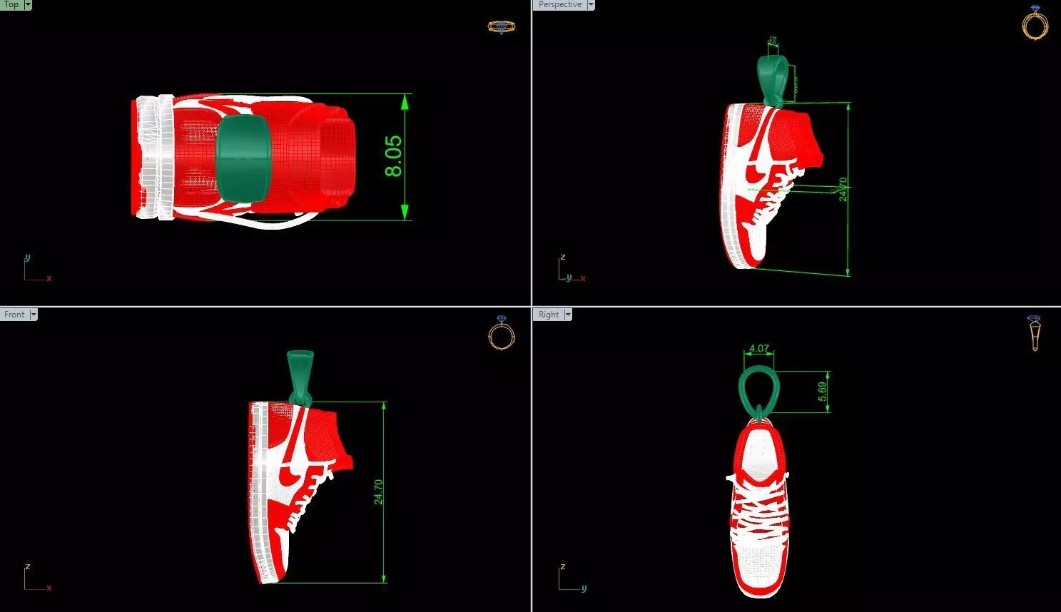 Nike Air Jordan Pendant 3D print model_0