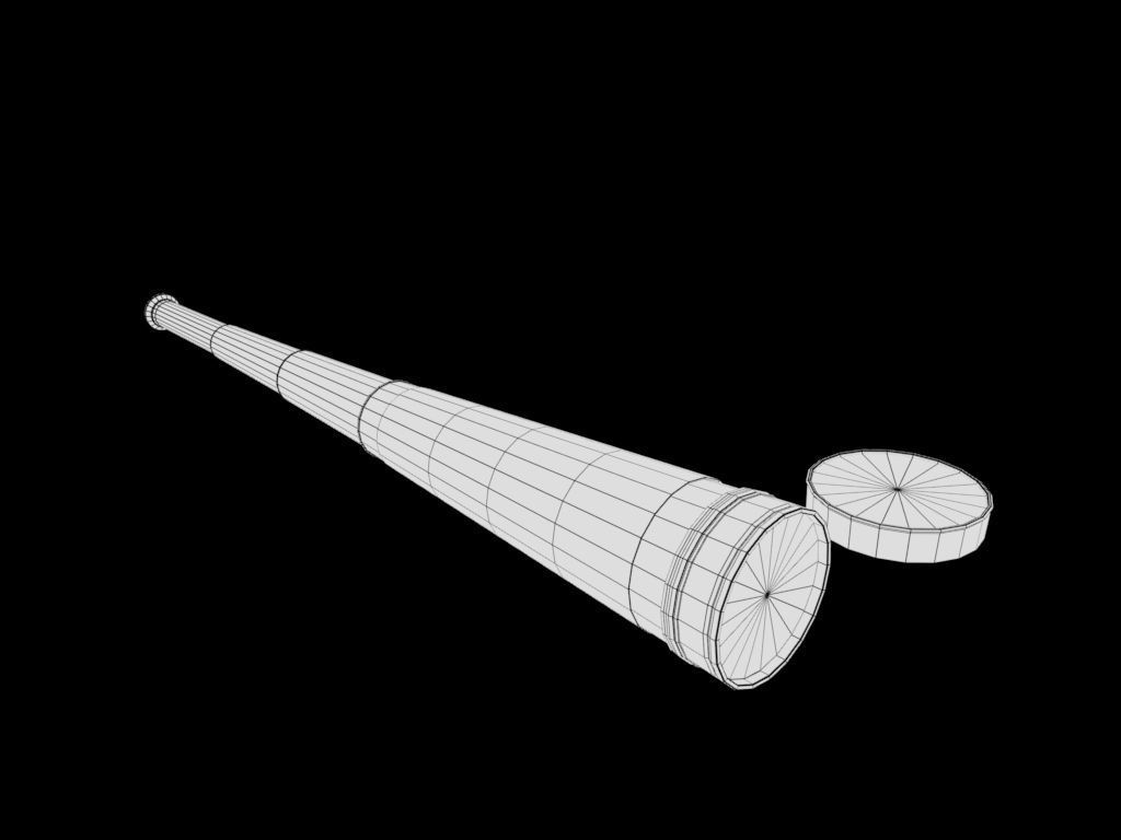 Antique Telescope Low-poly 3D model_8