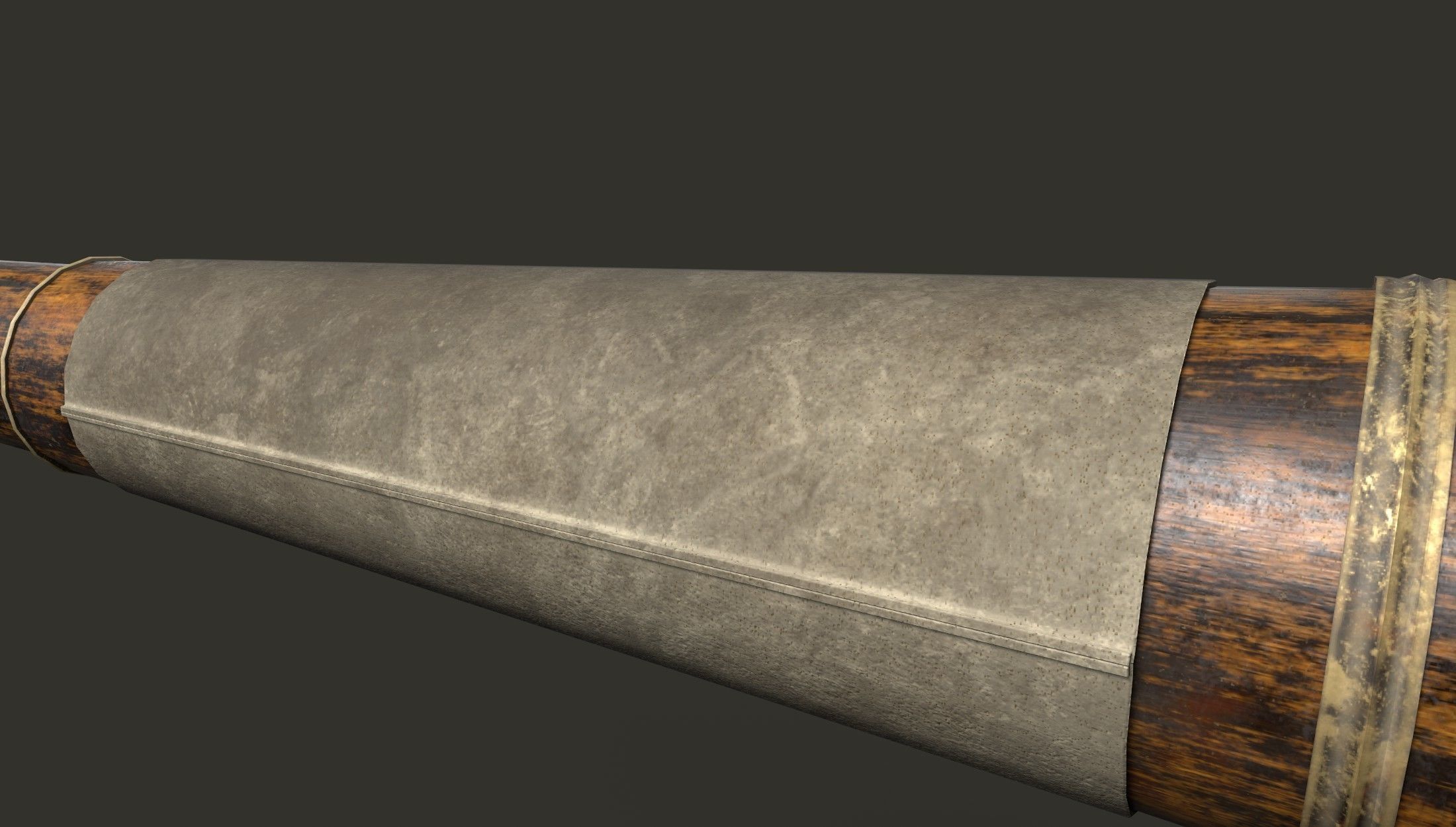 Antique Telescope Low-poly 3D model_5
