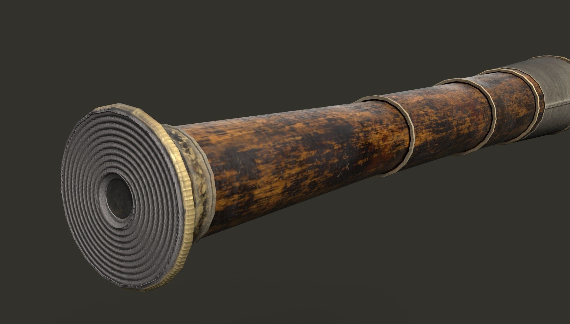 Antique Telescope Low-poly 3D model_6