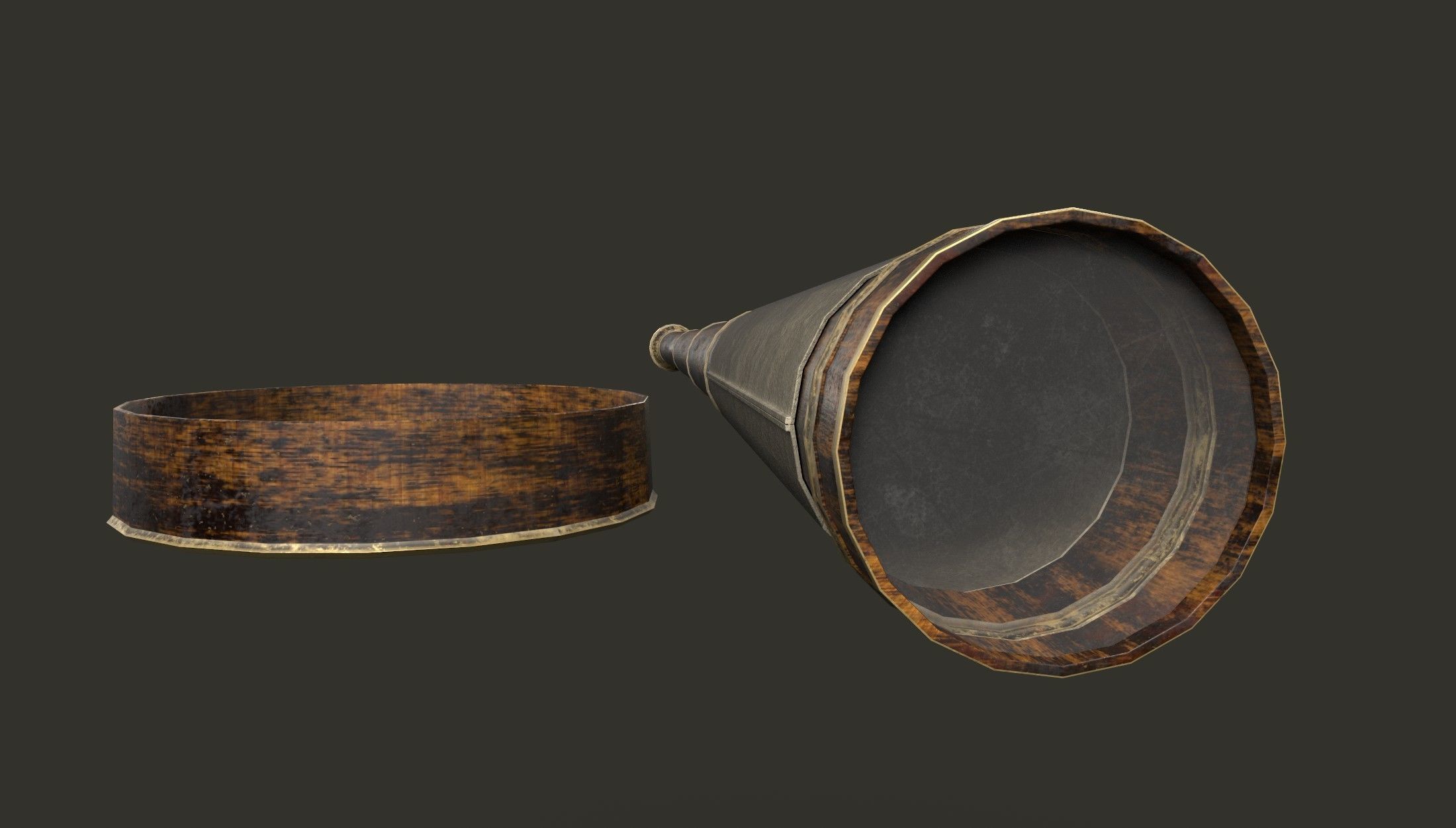 Antique Telescope Low-poly 3D model_3