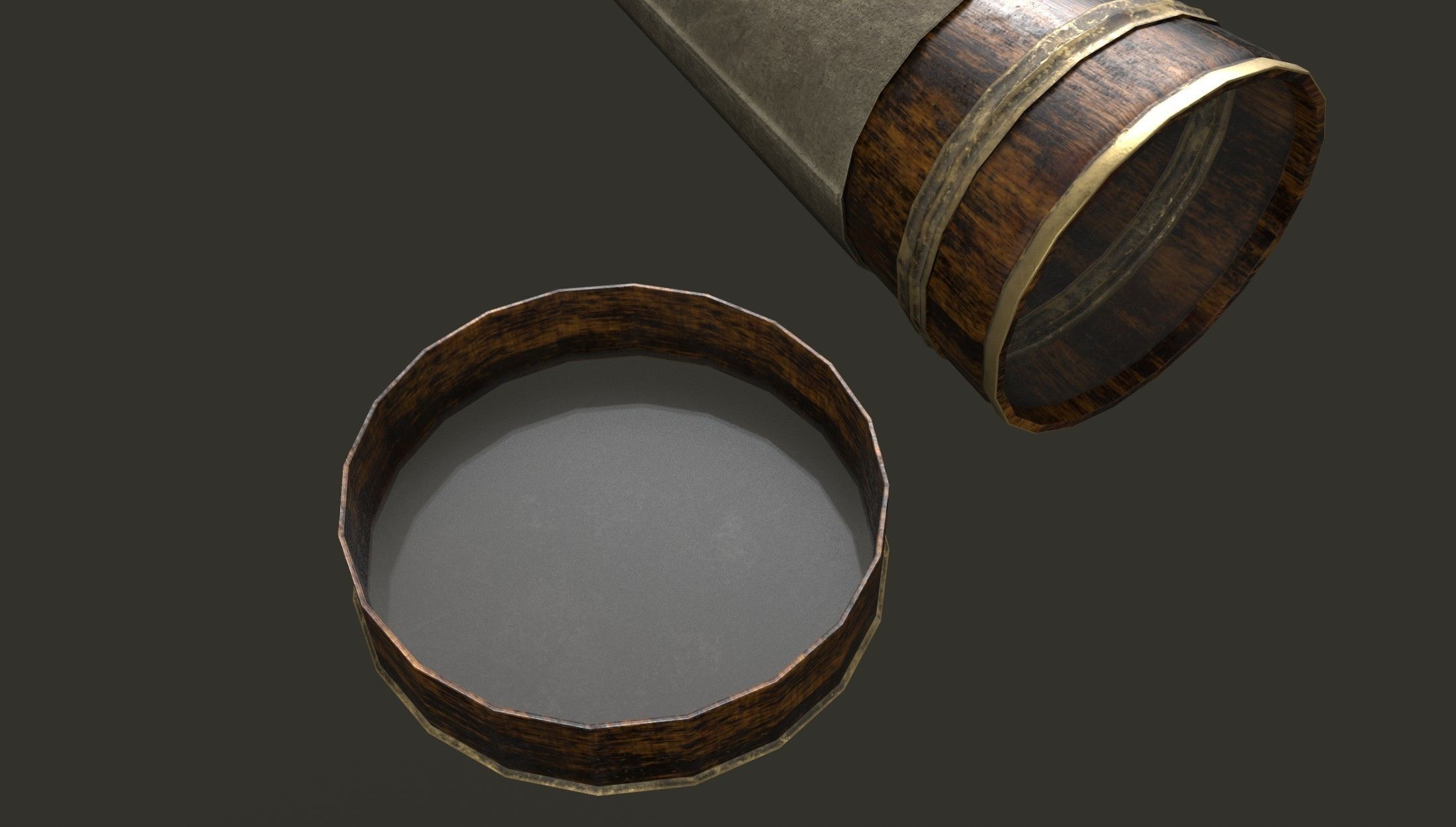 Antique Telescope Low-poly 3D model_4