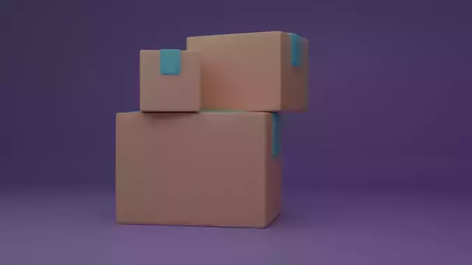 Stylized Cardboard Box Free low-poly 3D model