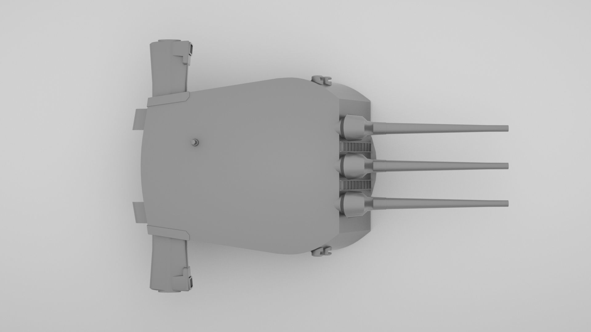 6 inch - 152mm 47 Triple Turret Naval Gun Mk16 3D model_6