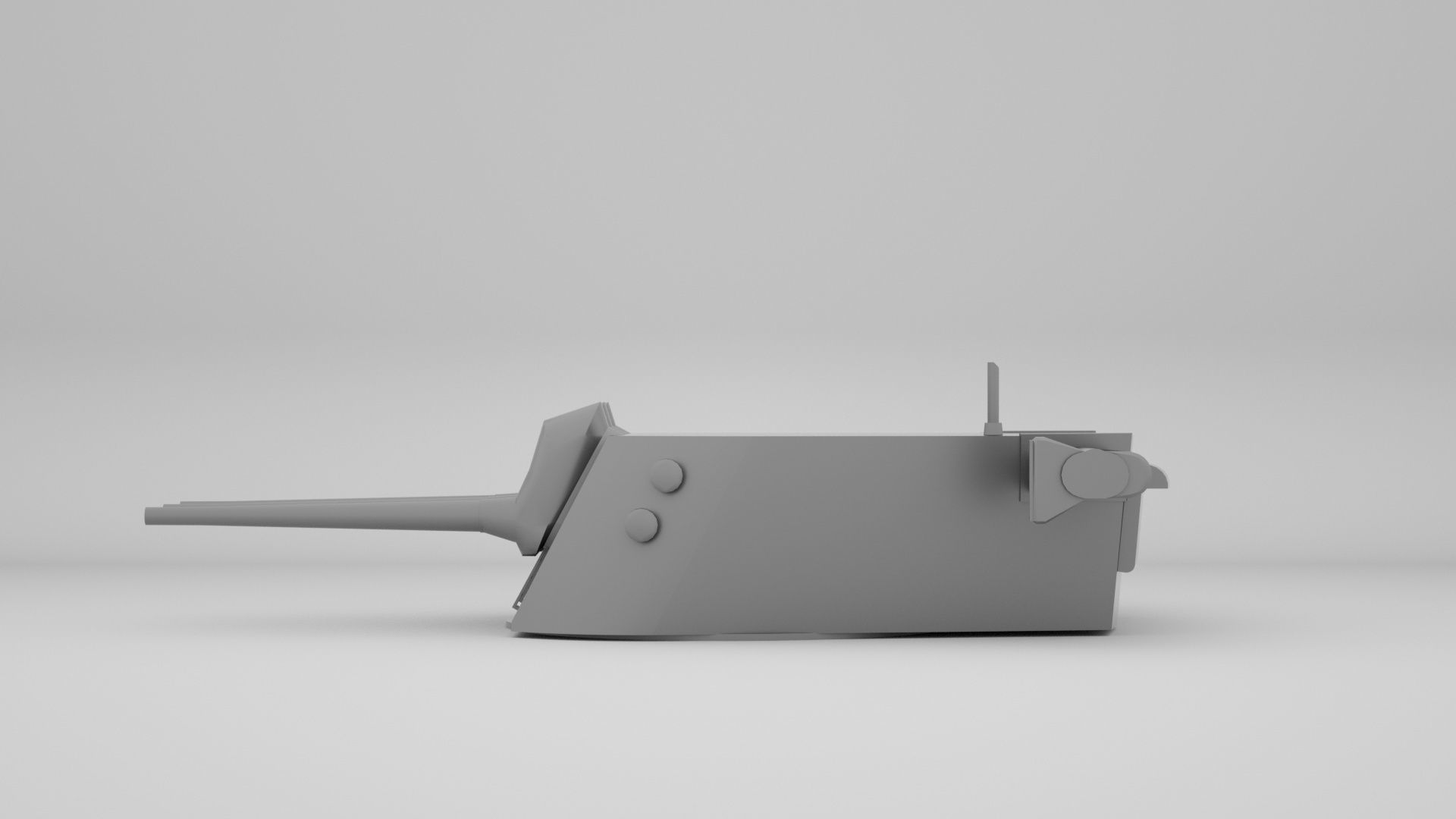 6 inch - 152mm 47 Triple Turret Naval Gun Mk16 3D model_3