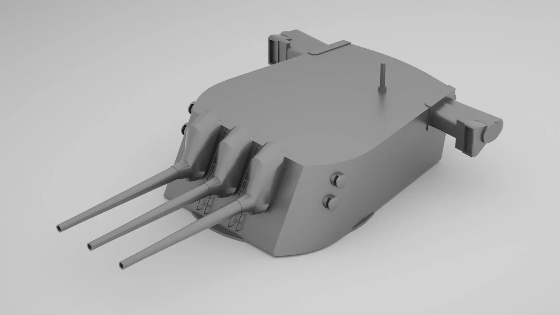 6 inch - 152mm 47 Triple Turret Naval Gun Mk16 3D model_0
