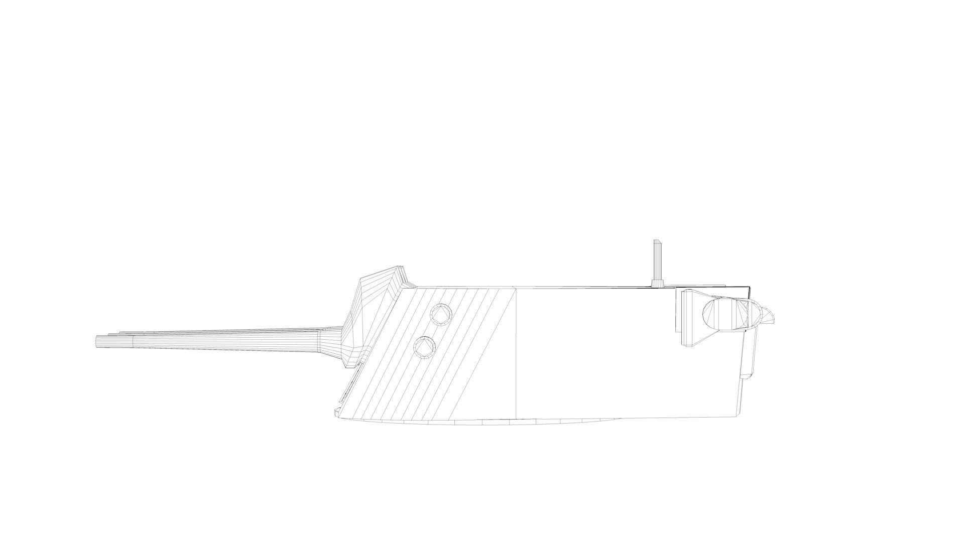 6 inch - 152mm 47 Triple Turret Naval Gun Mk16 3D model_10