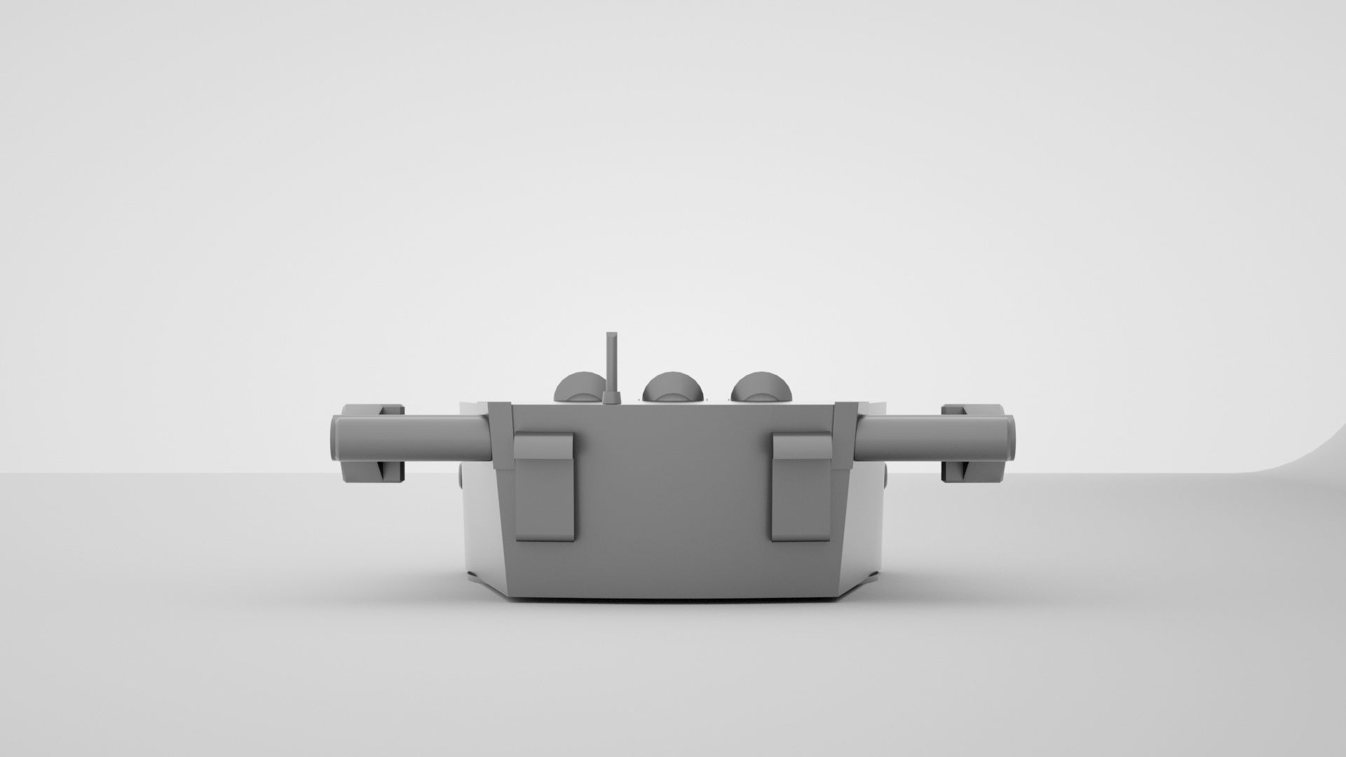 6 inch - 152mm 47 Triple Turret Naval Gun Mk16 3D model_4