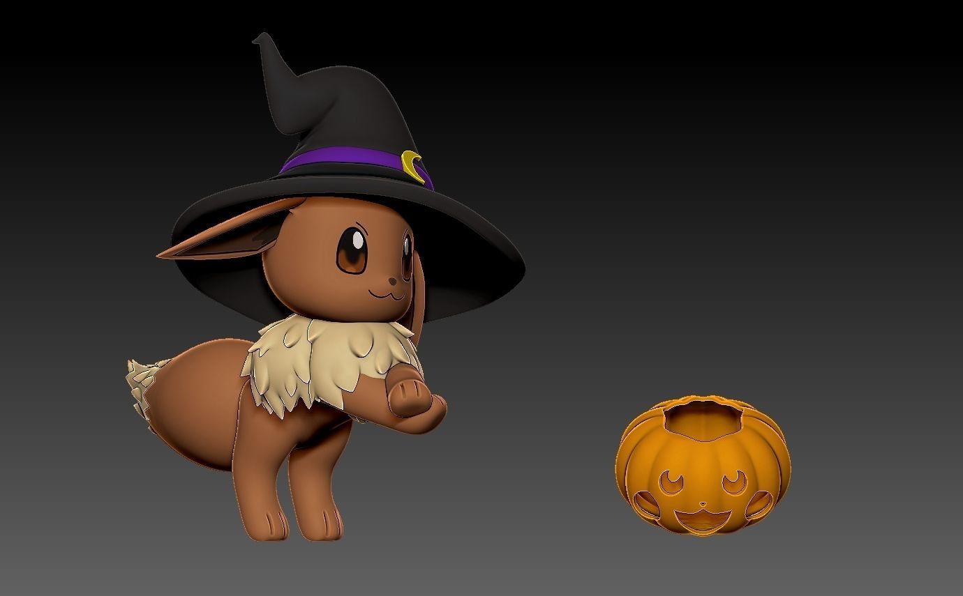 pokemon eevee halloween 2022 3D print model_3