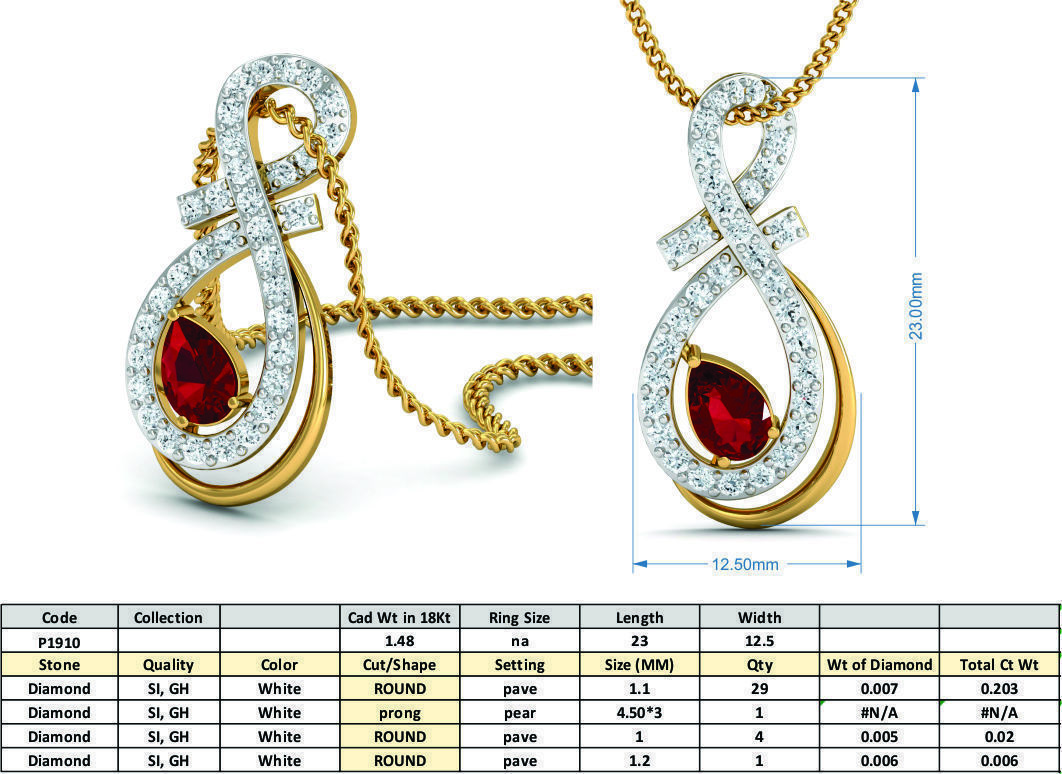 Women ring earrings pendant 3dm stl render detail 3D print model_5