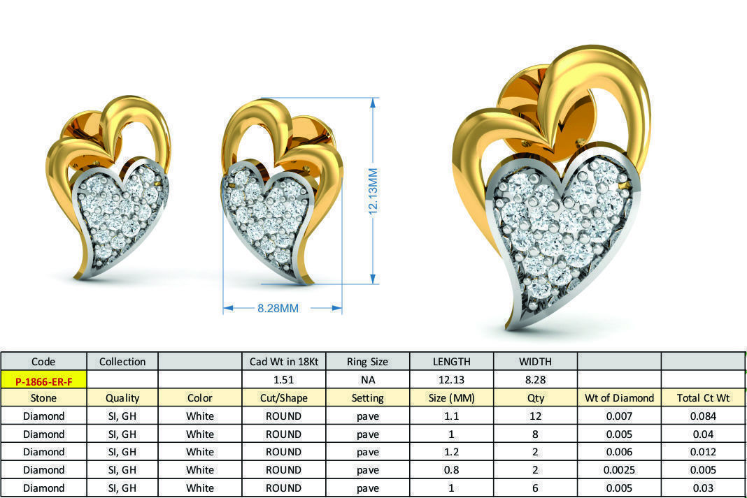 Women ring earrings pendant 3dm stl render detail 3D print model_8