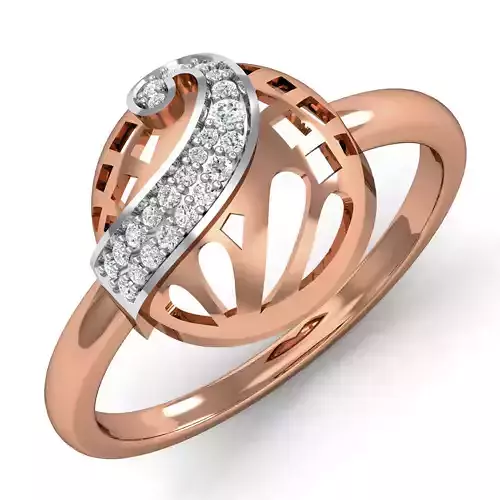 Women ring earrings pendant 3dm stl render detail