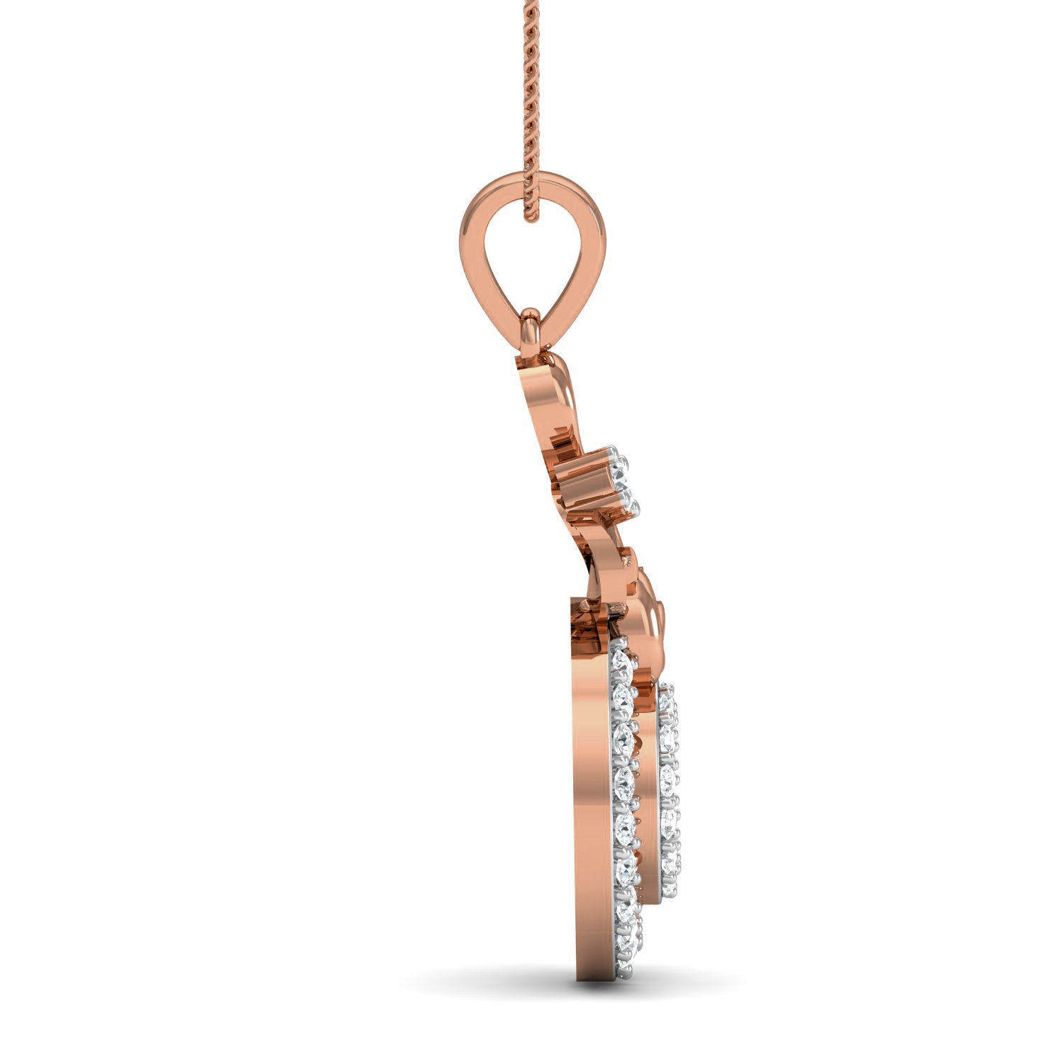 Women ring earrings pendant 3dm stl render detail 3D print model_3