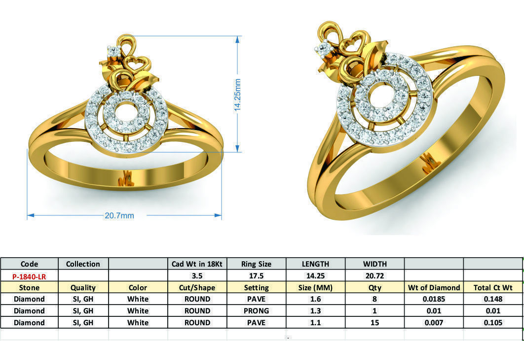 Women ring earrings pendant 3dm stl render detail 3D print model_11