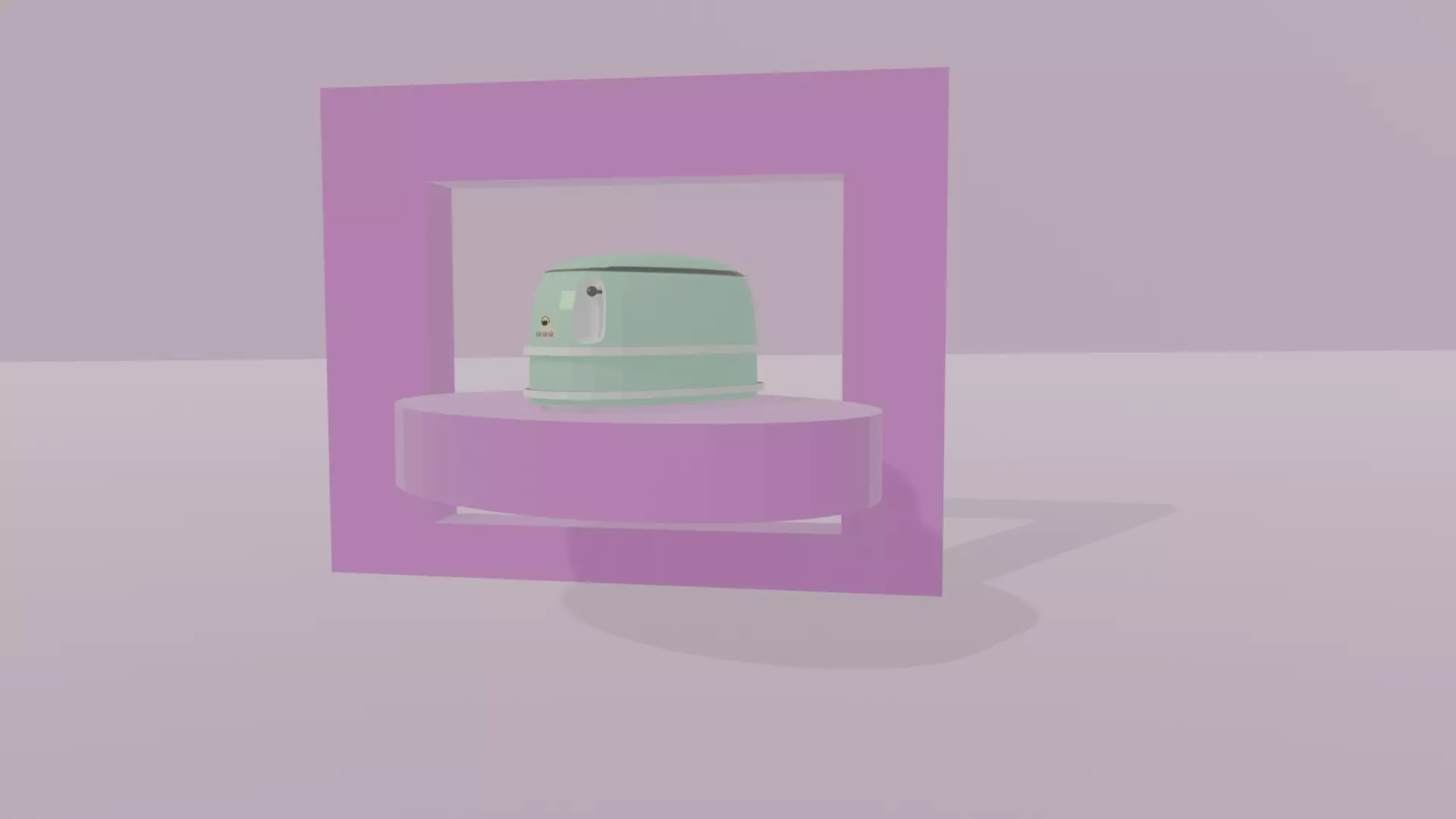 Green vintage low-poly toaster Free low-poly 3D model
