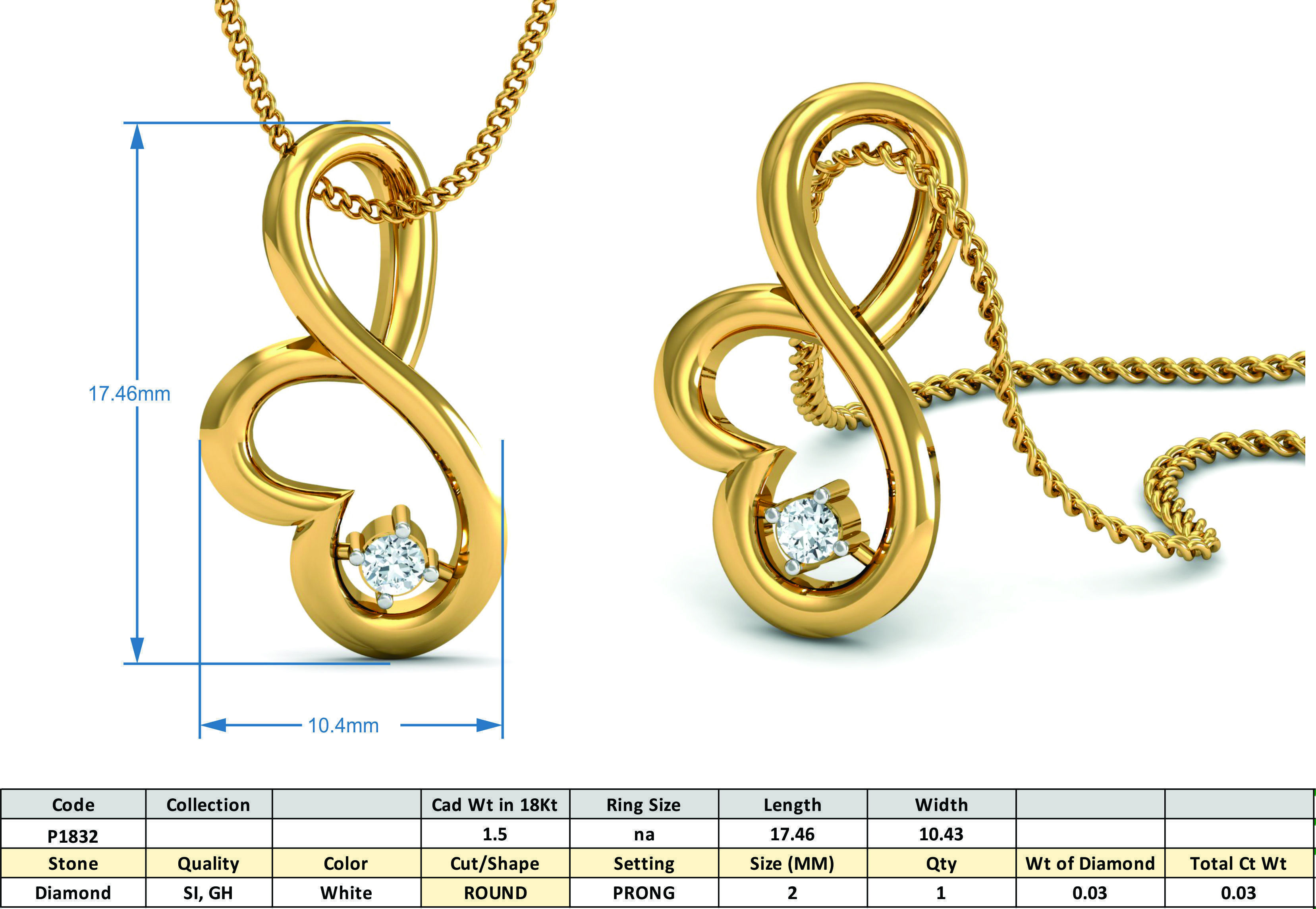 Women ring earrings pendant 3dm stl render detail 3D print model_5