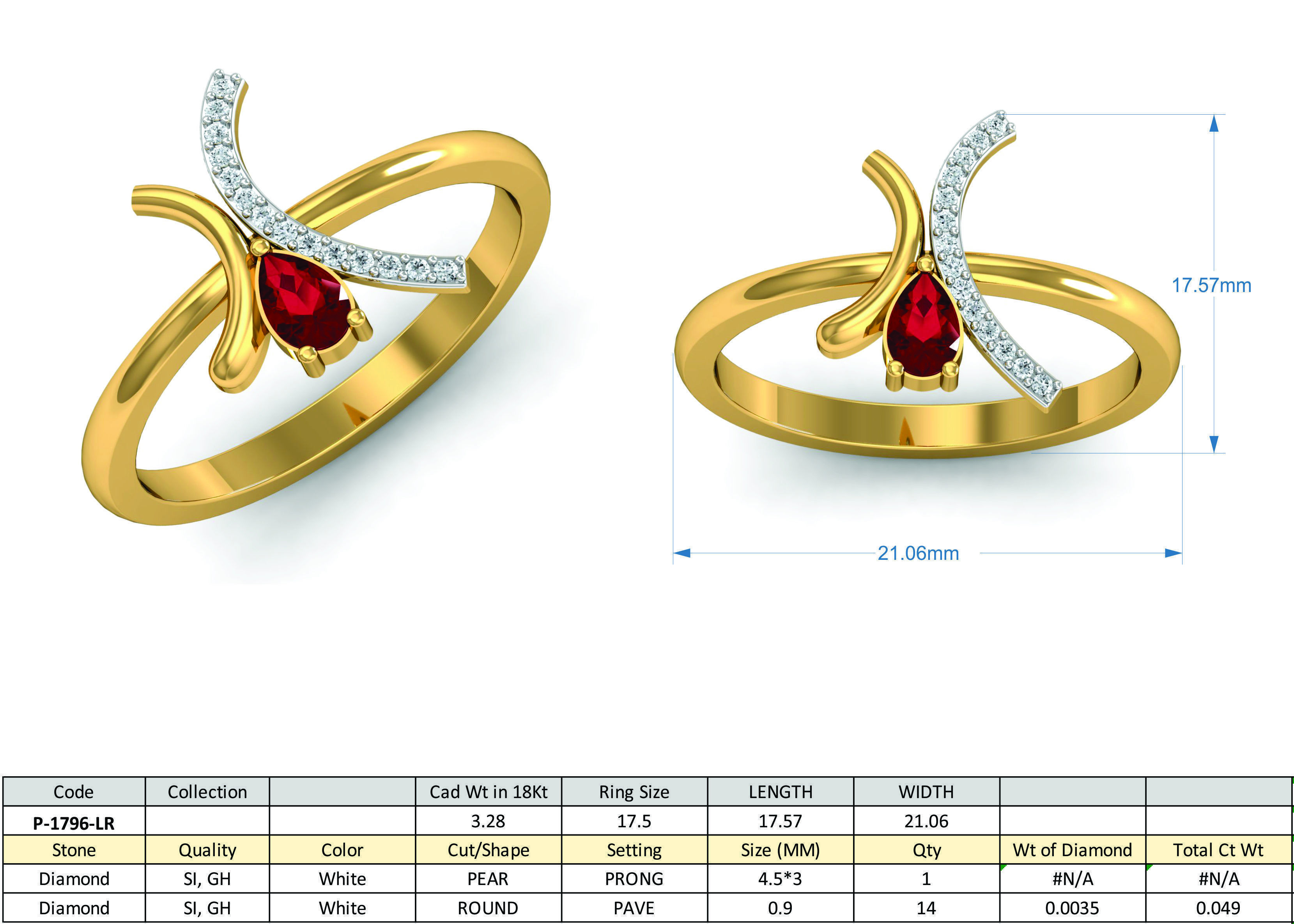 Women ring earrings pendant 3dm stl render detail 3D print model_11