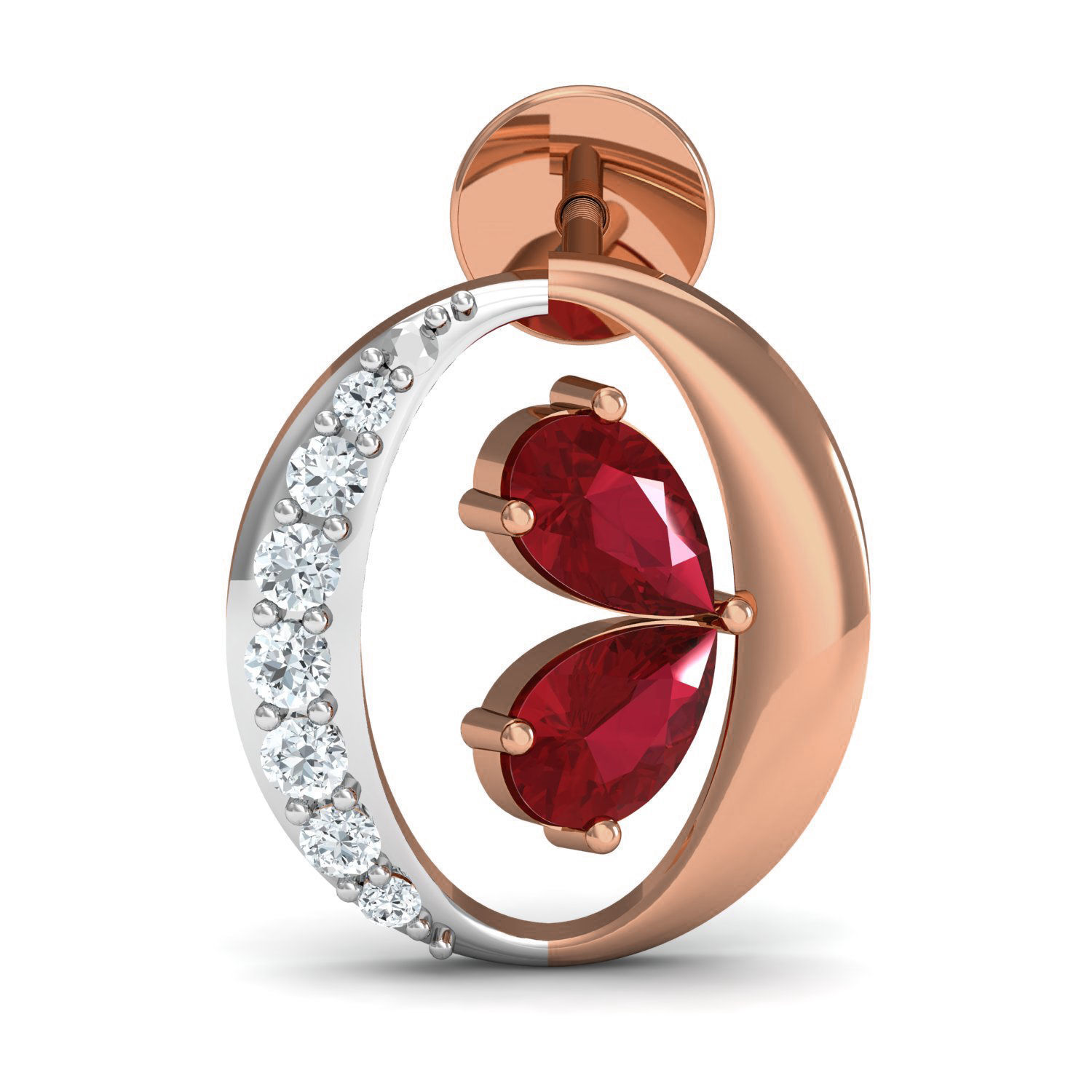 Women ring earrings pendant 3dm stl render detail 3D print model_6