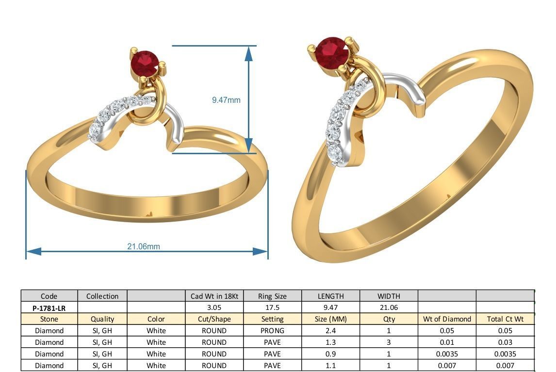 Women ring earrings pendant 3dm stl render detail 3D print model_11