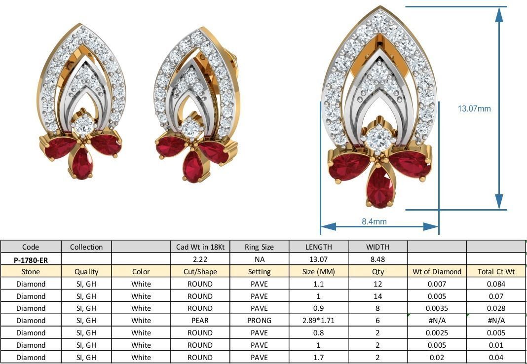 Women ring earrings pendant 3dm stl render detail 3D print model_8