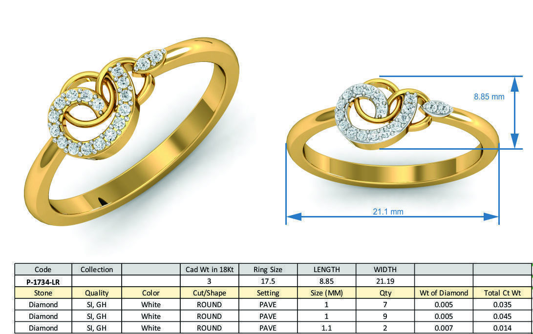 Women ring earrings pendant 3dm stl render detail 3D print model_11