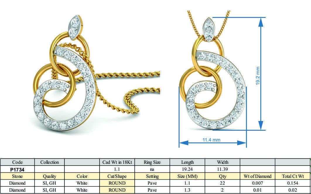 Women ring earrings pendant 3dm stl render detail 3D print model_5