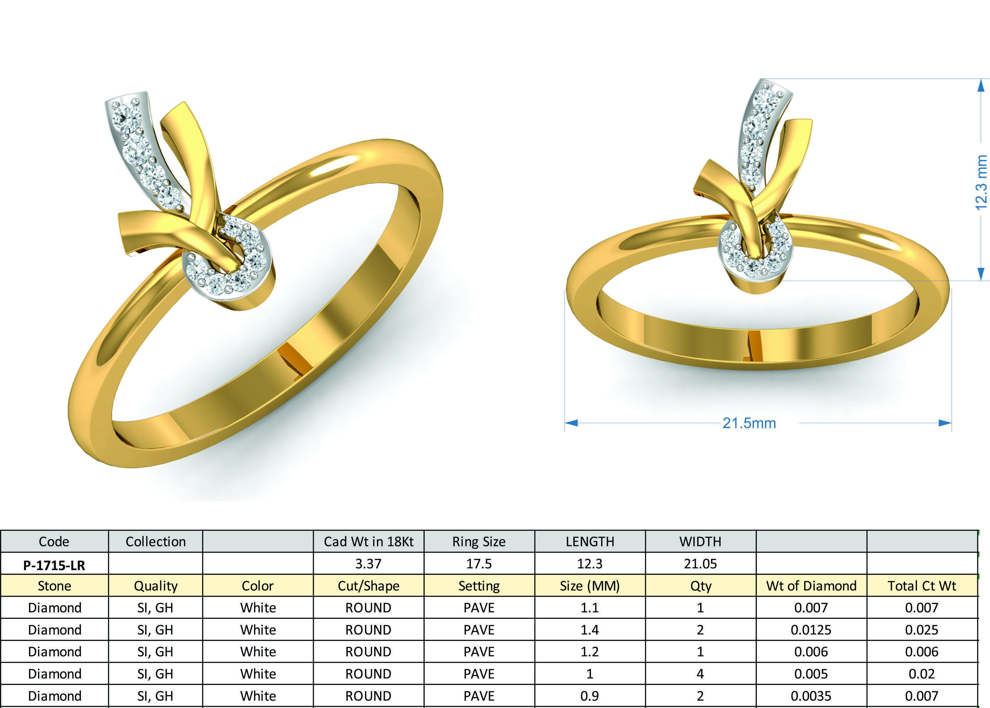 Women ring earrings pendant 3dm stl render detail 3D print model_11