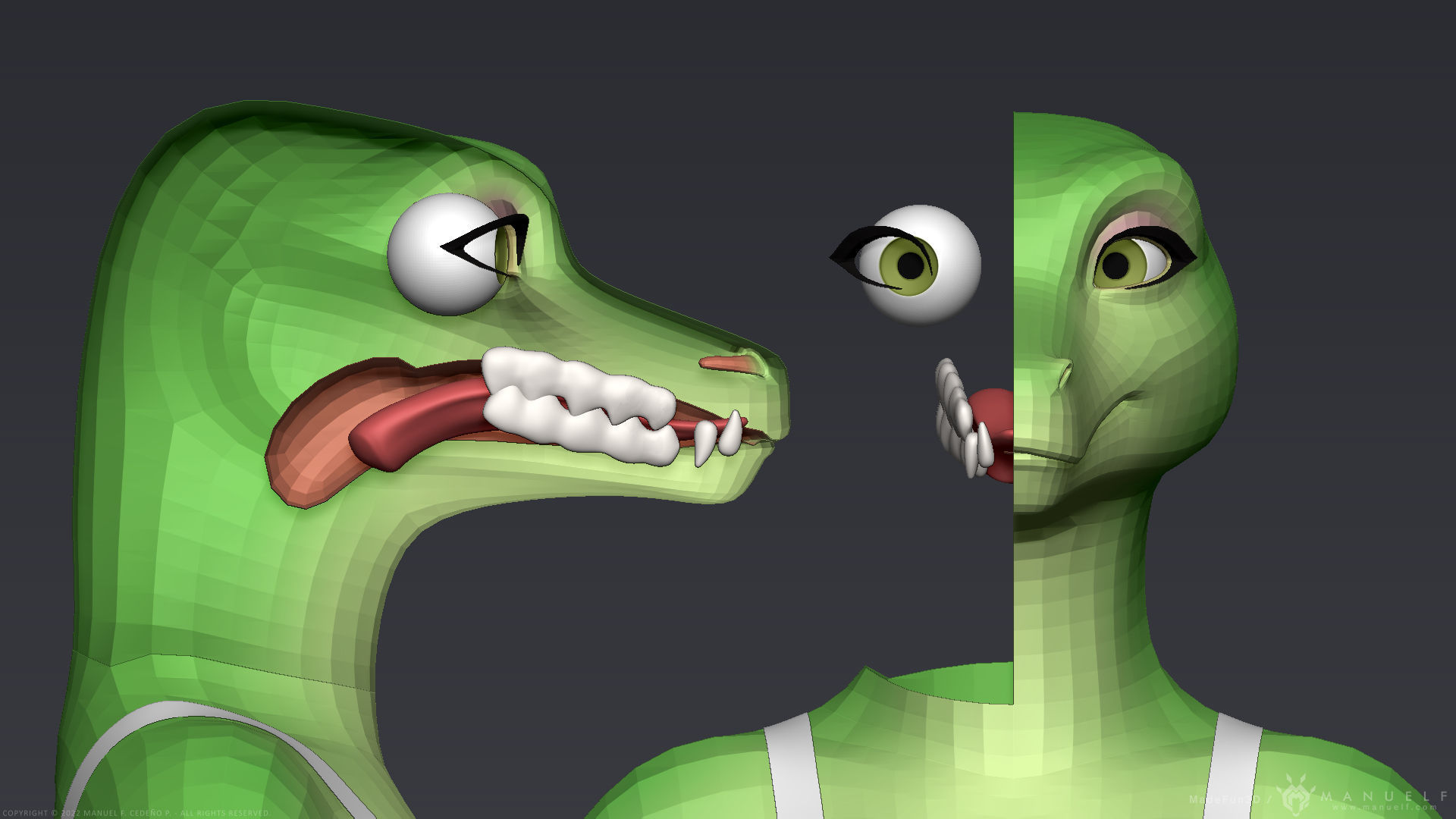 Furry Scalie Lizard Girl 3D model_20