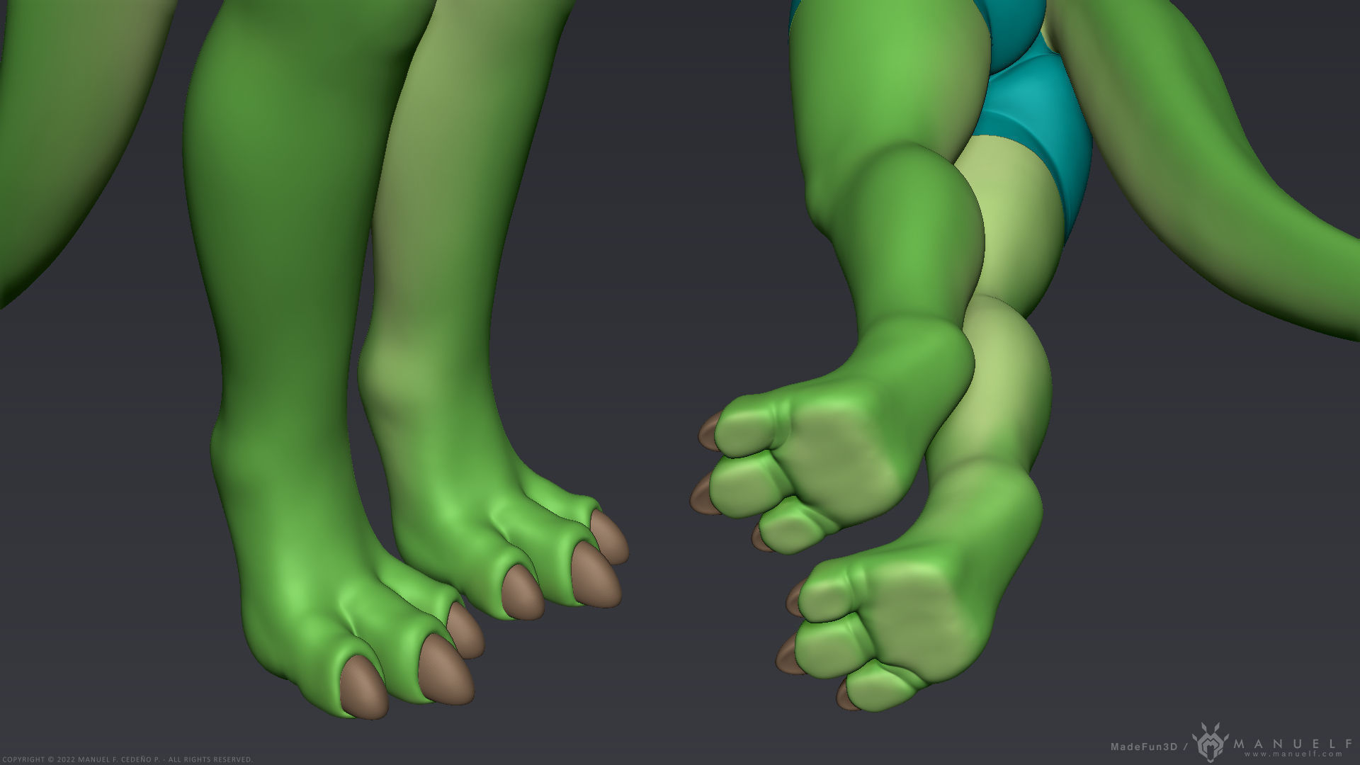 Furry Scalie Lizard Girl 3D model_22