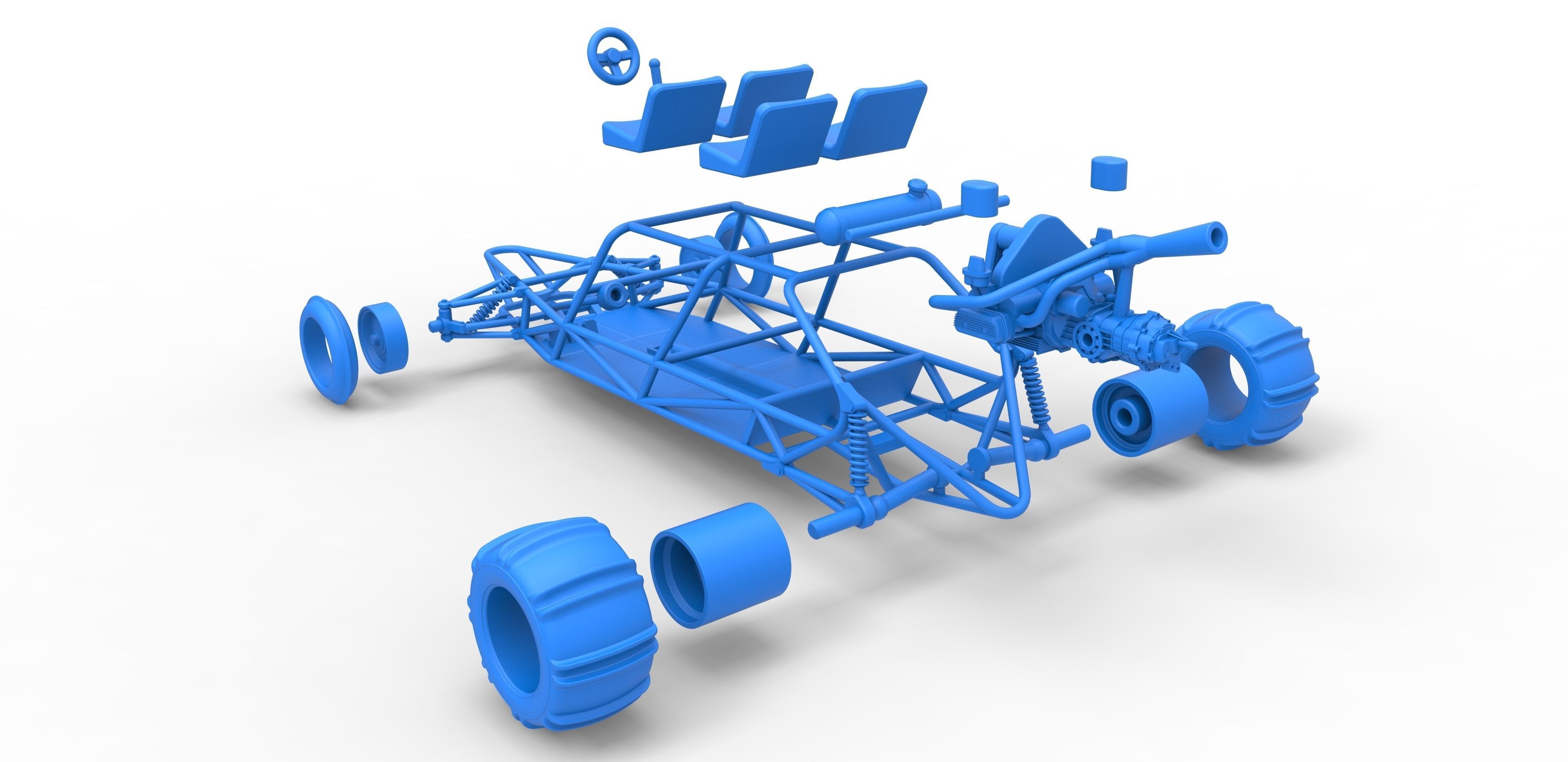 Old school Sand Rail buggy Version 3 Scale 1 to 25 3D print model_32