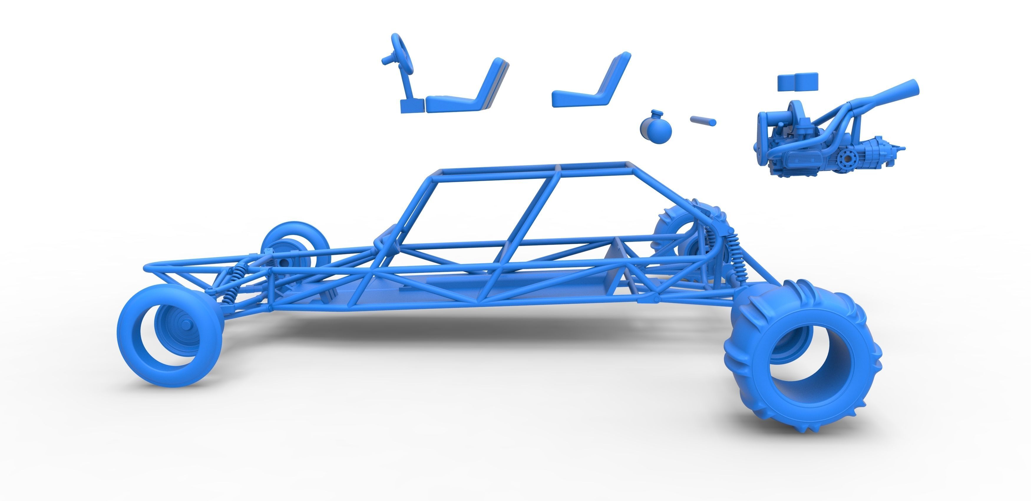 Old school Sand Rail buggy Version 3 Scale 1 to 25 3D print model_30