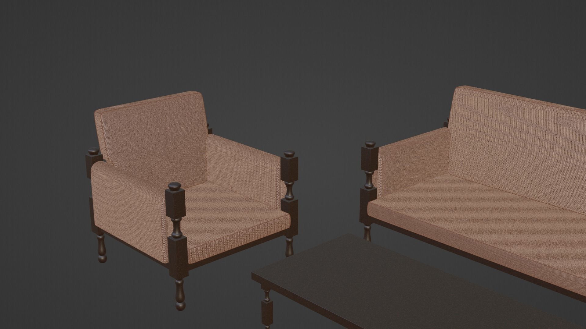 Chair Sofa and Table 3D model_1