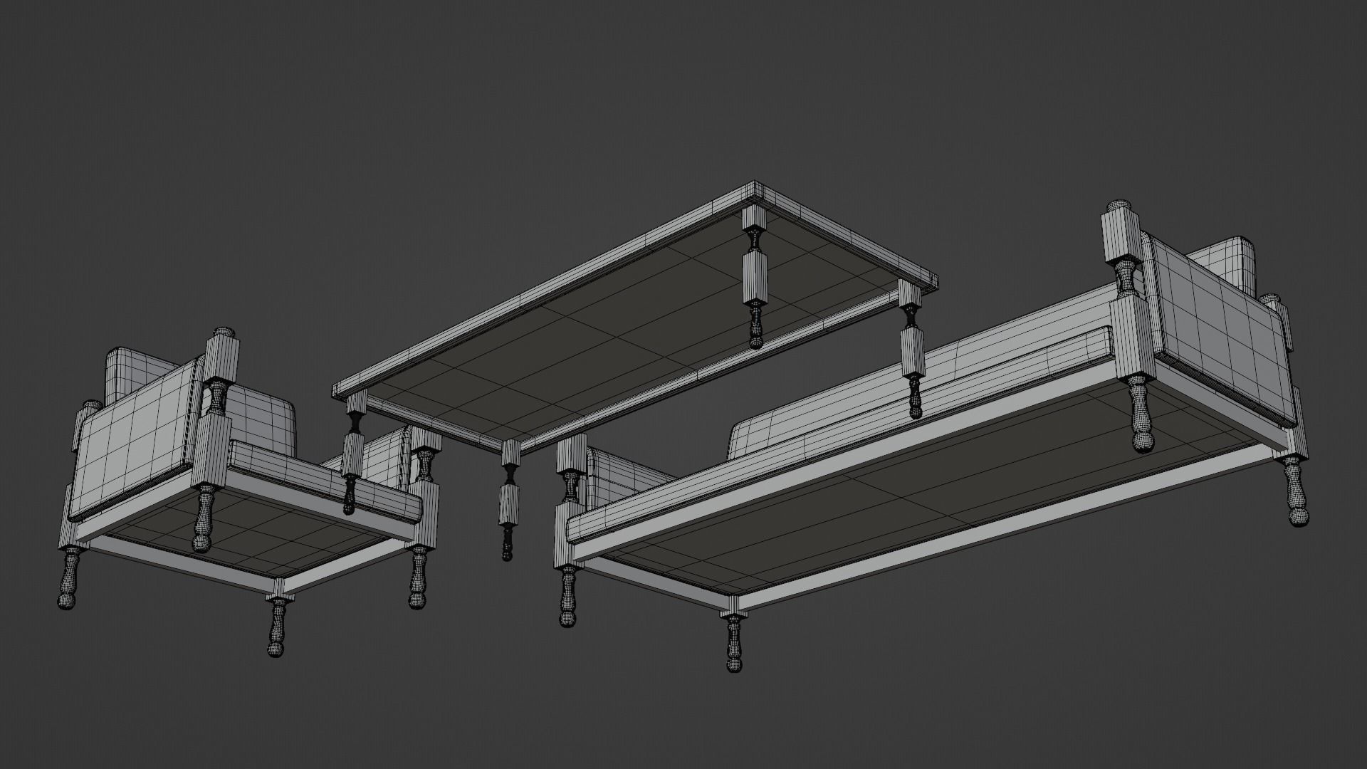 Chair Sofa and Table 3D model_15