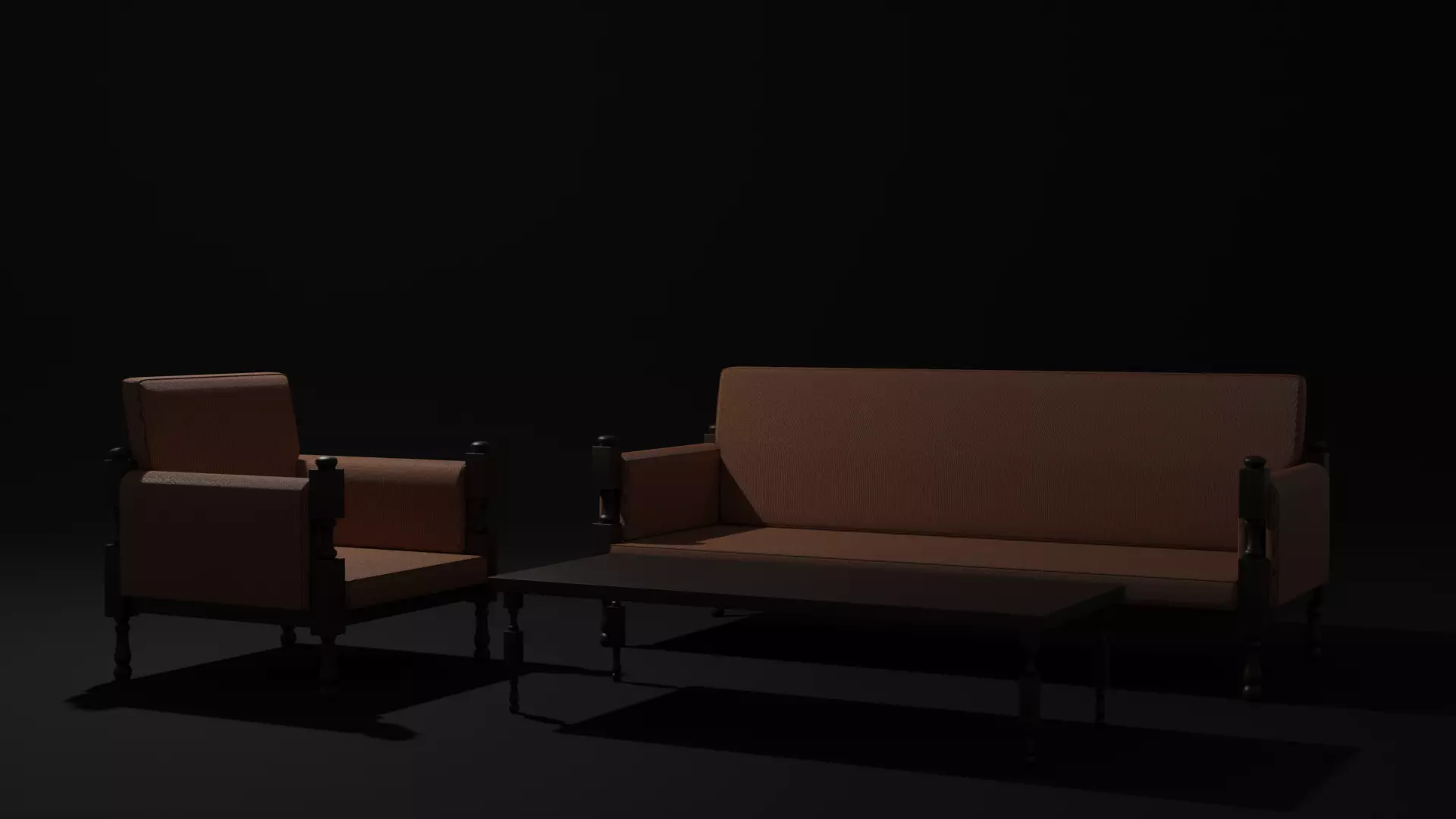 Chair Sofa and Table 3D model_0