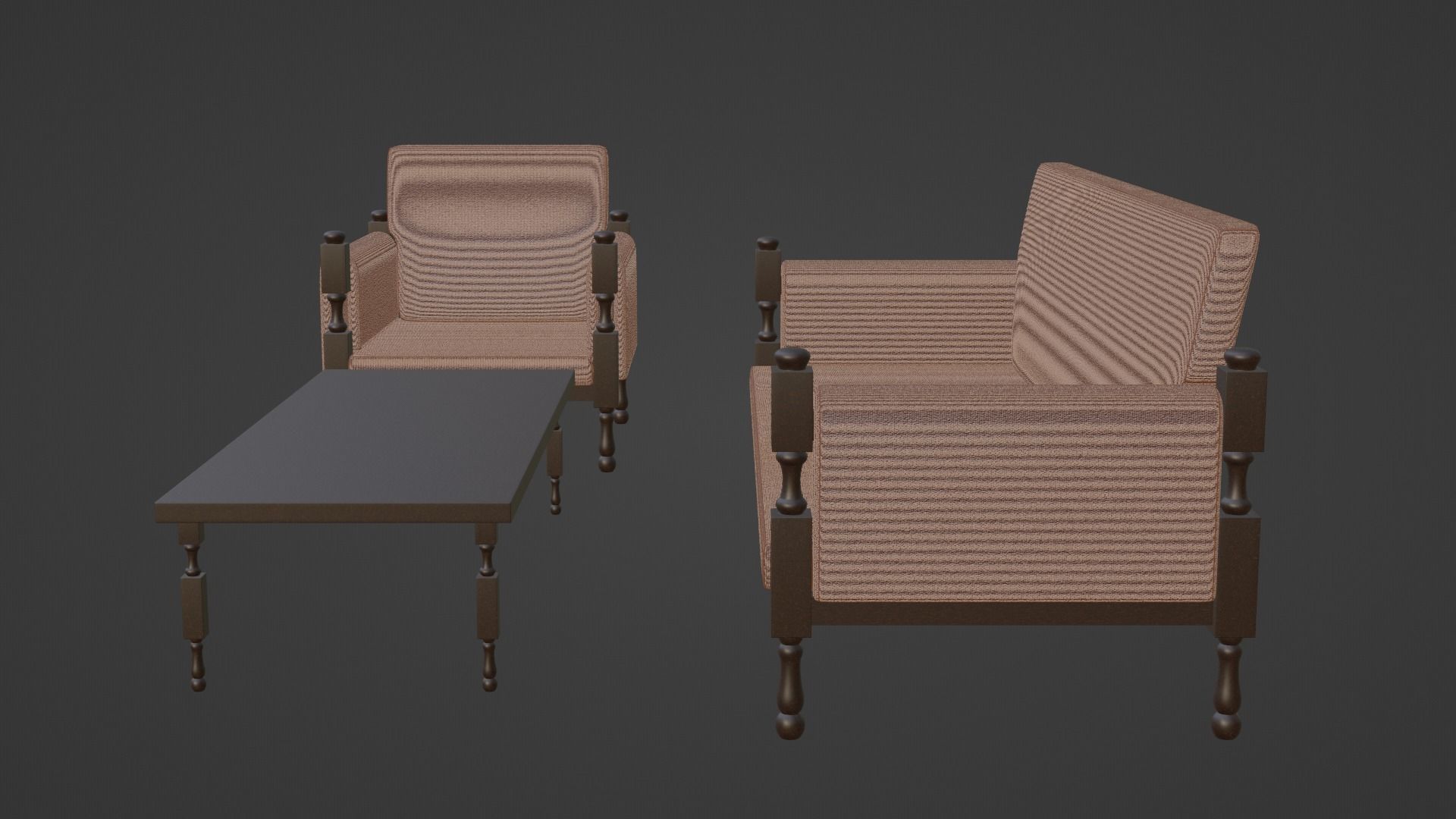Chair Sofa and Table 3D model_10
