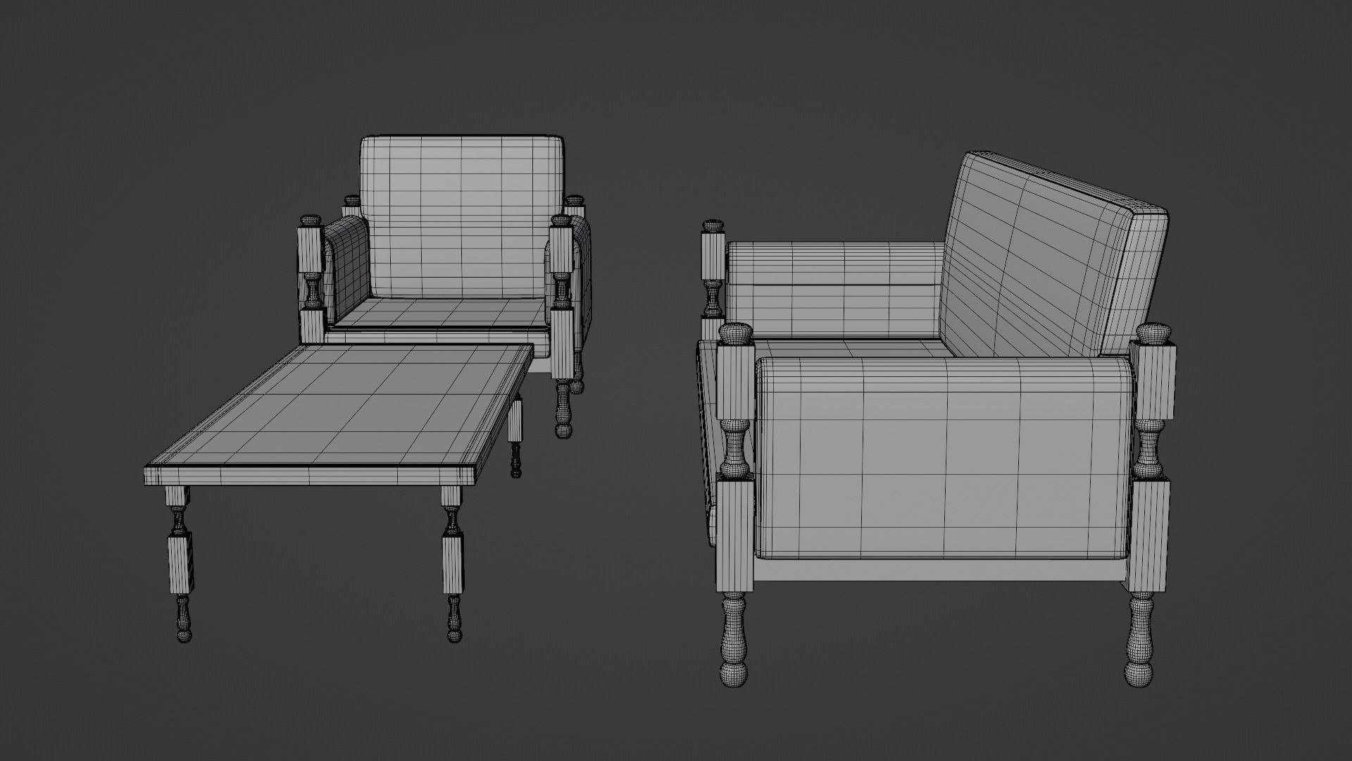 Chair Sofa and Table 3D model_12