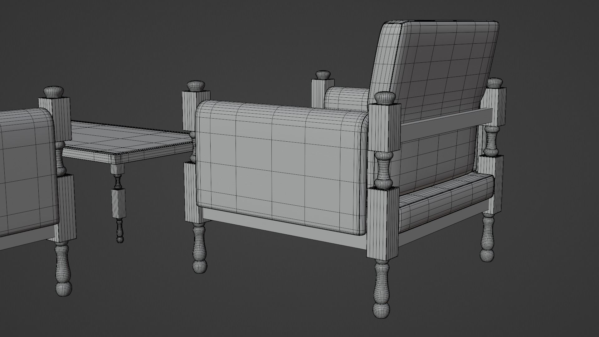 Chair Sofa and Table 3D model_21